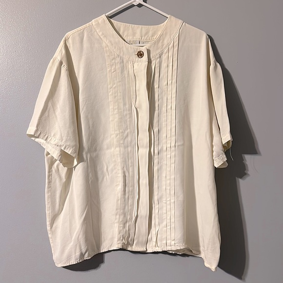 JR Bentley Plus Size 24 White Round Neck Button Up Top - Picture 1 of 4
